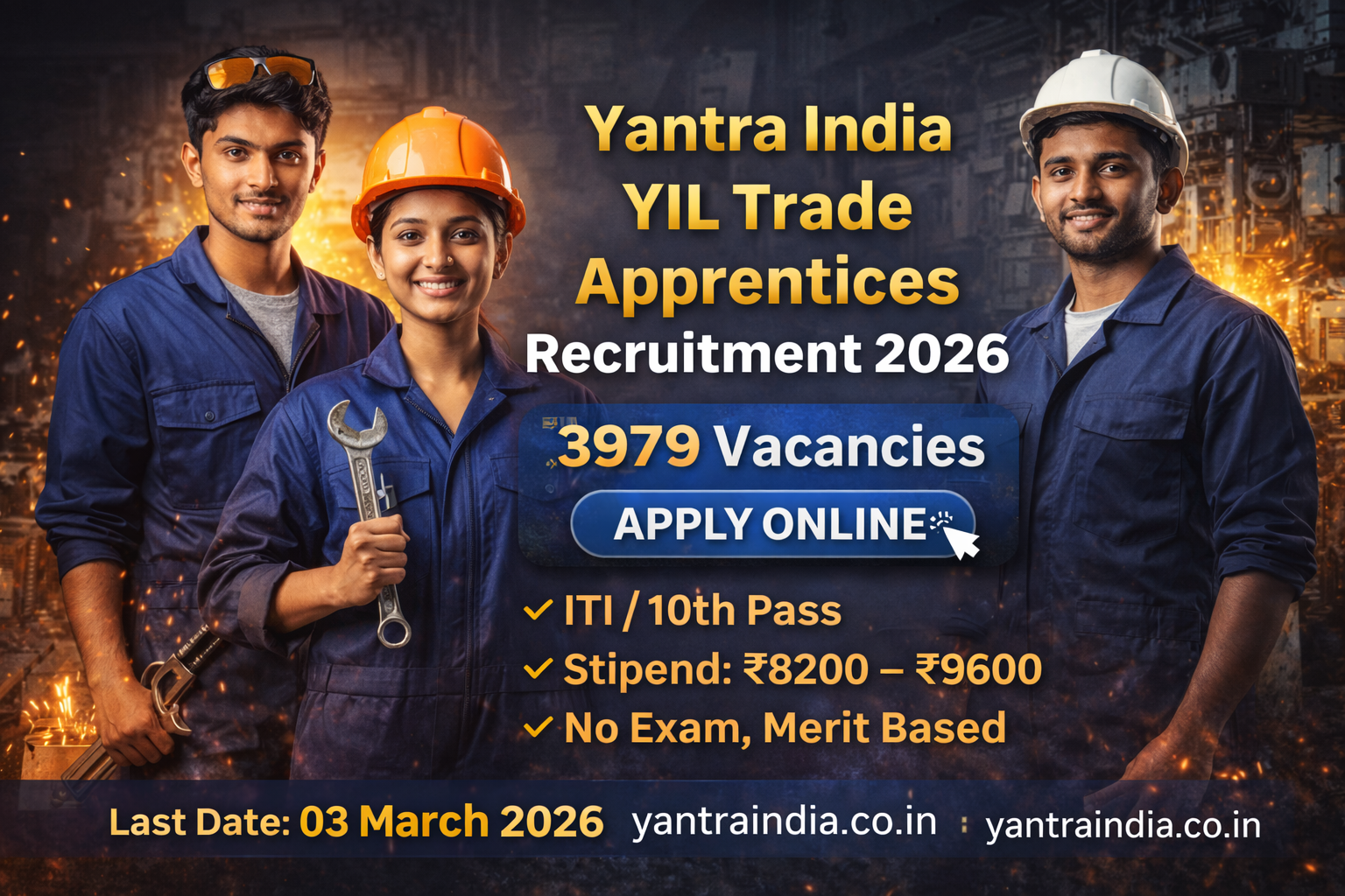 Yantra India YIL Trade Apprentice Recruitment 2026