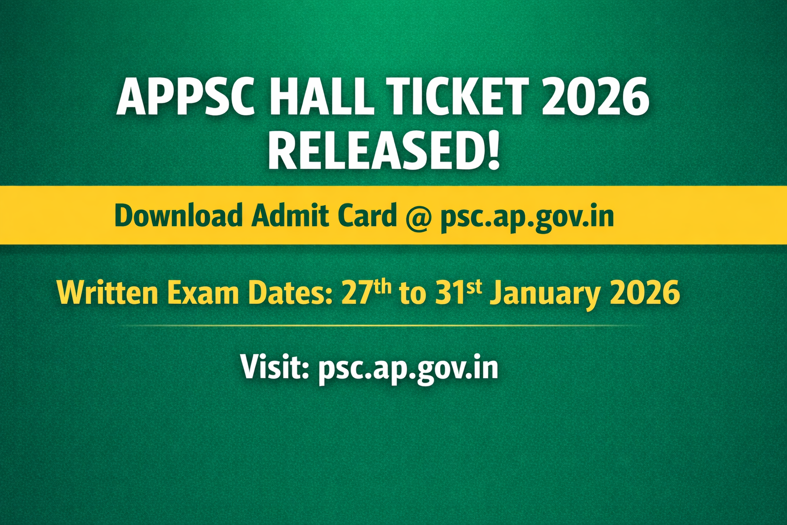 APPSC Hall Ticket 2026