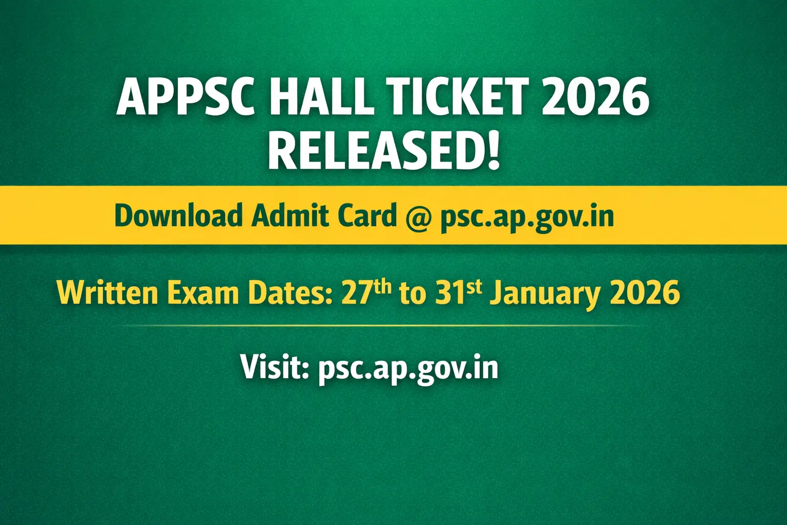 APPSC Hall Ticket 2026