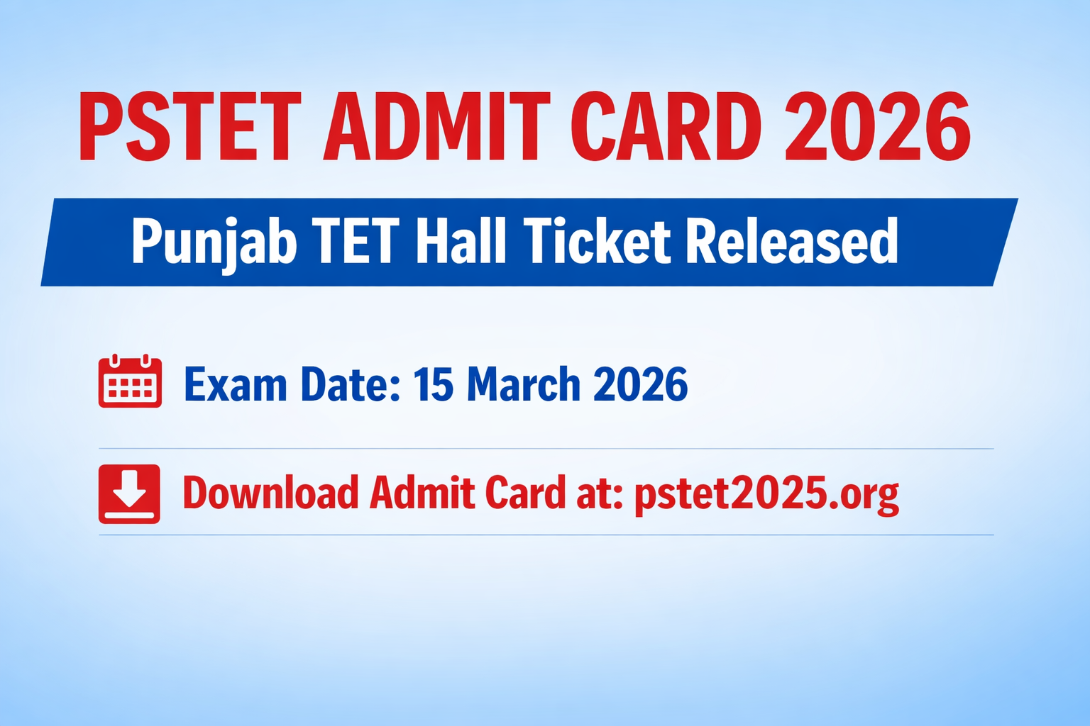 PSTET ADMIT CARD 2026