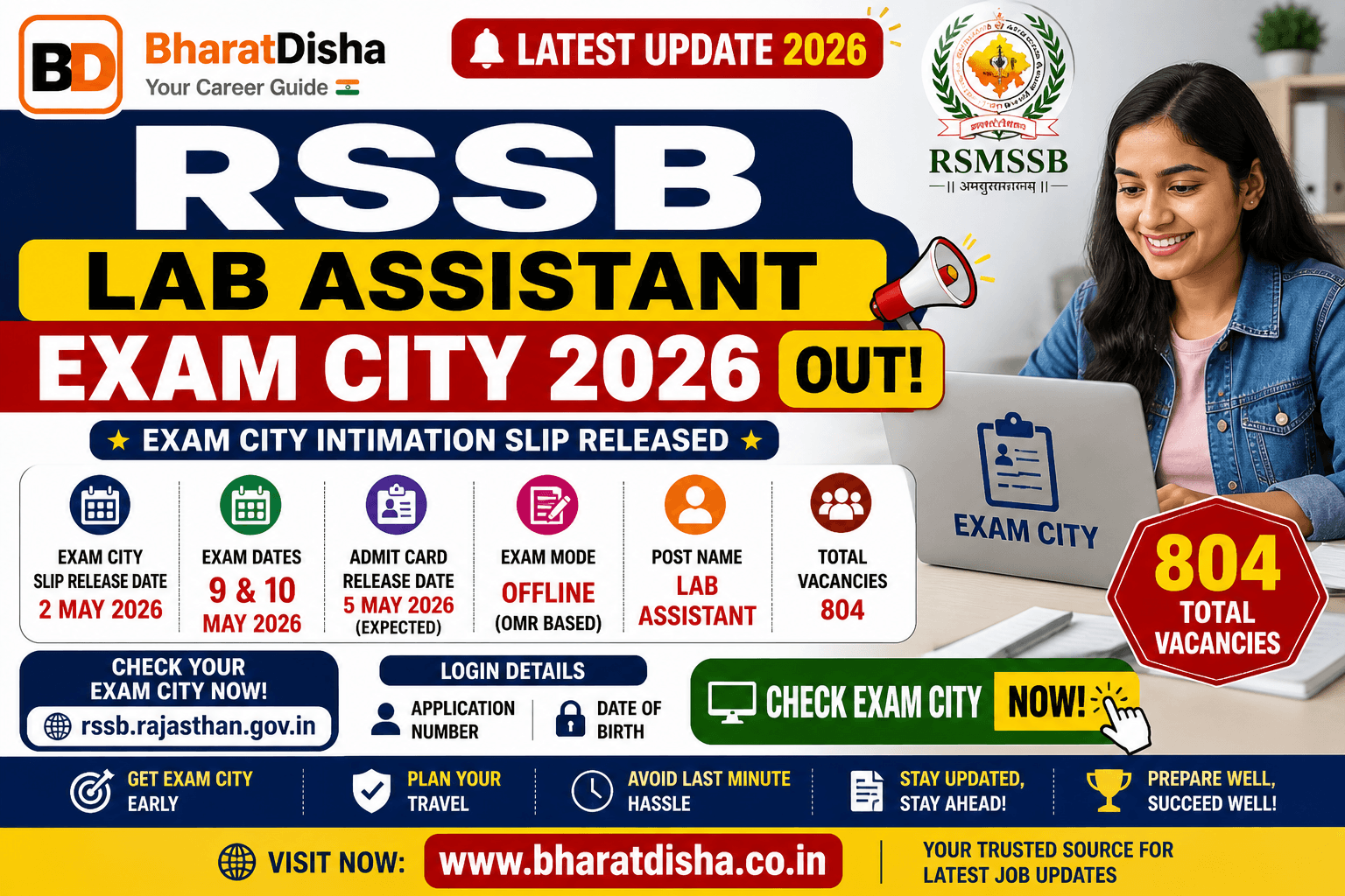 RSSB Lab Assistant Exam City 2026 – Check Exam Centre Name, City & Date